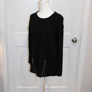 Black Tunic E.L.I cotton with zipper detail